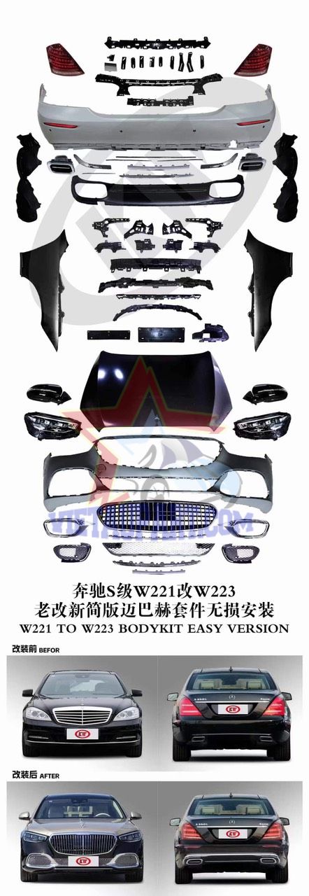 Body kit Mercedes W221 lên Mercedes W223